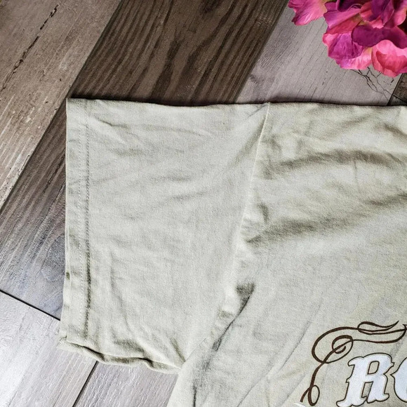 Gildan DryBlend Beige White and Brown Rodeo Crewneck T-Shirt Men's Size Large - Picture 6 of 11